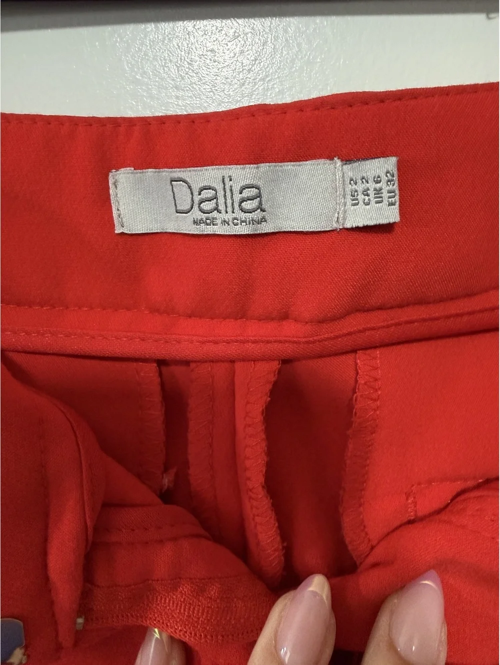 Dalia Women's Red Business Chic Scalloped Edge Pockets Size 2